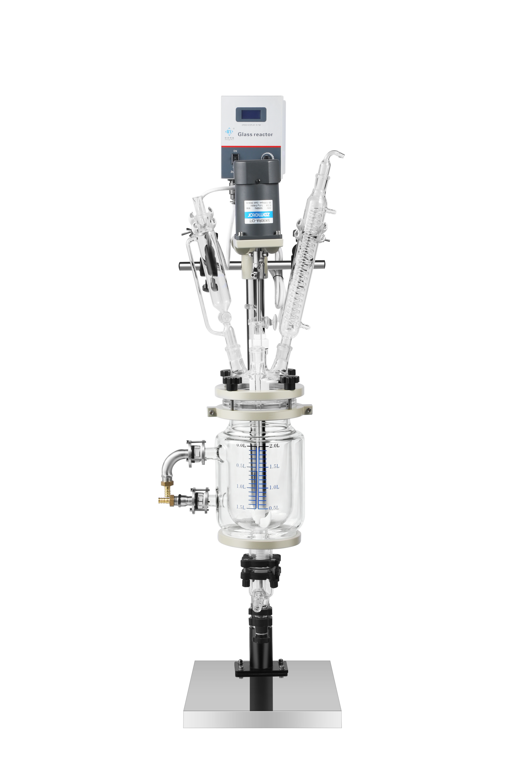 Double Layer Jacketed Glass Reactor 1L-3L detail view