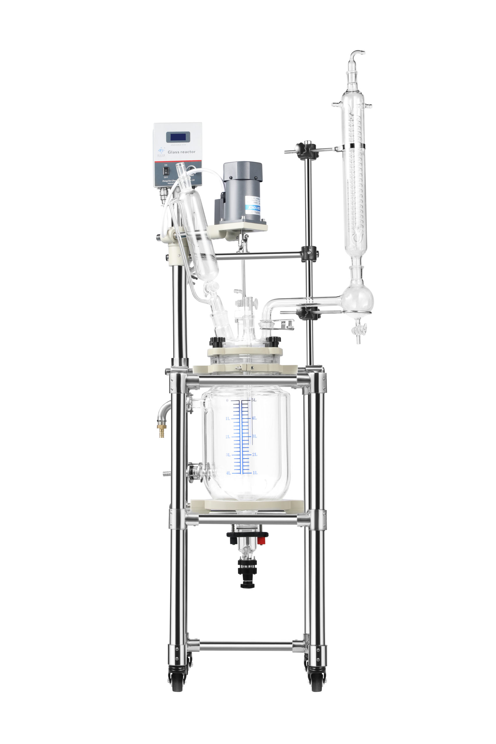 Double Layer Jacketed Glass Reactor 5L detail view