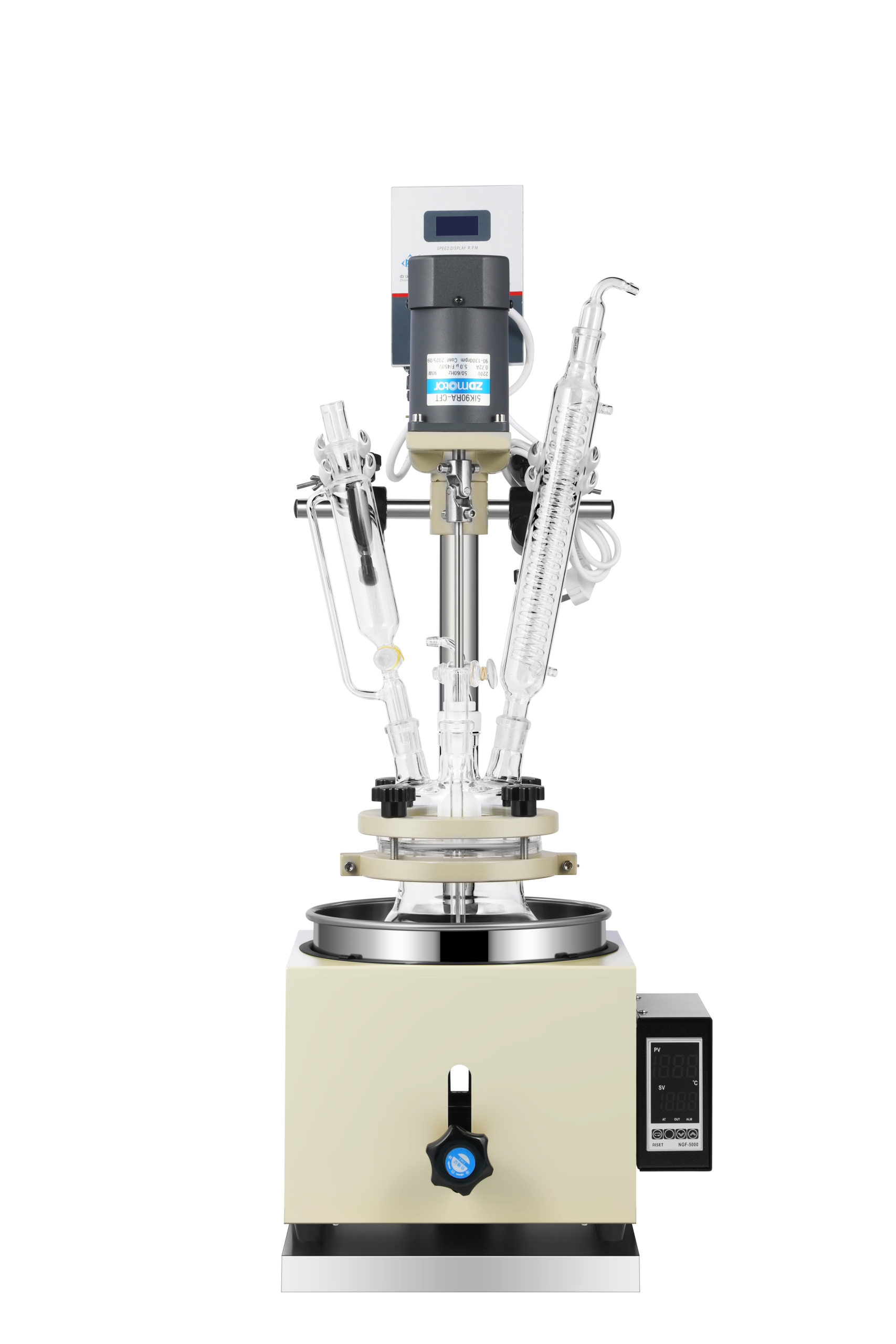Single Layer Glass Reactor 1L-5L detail view